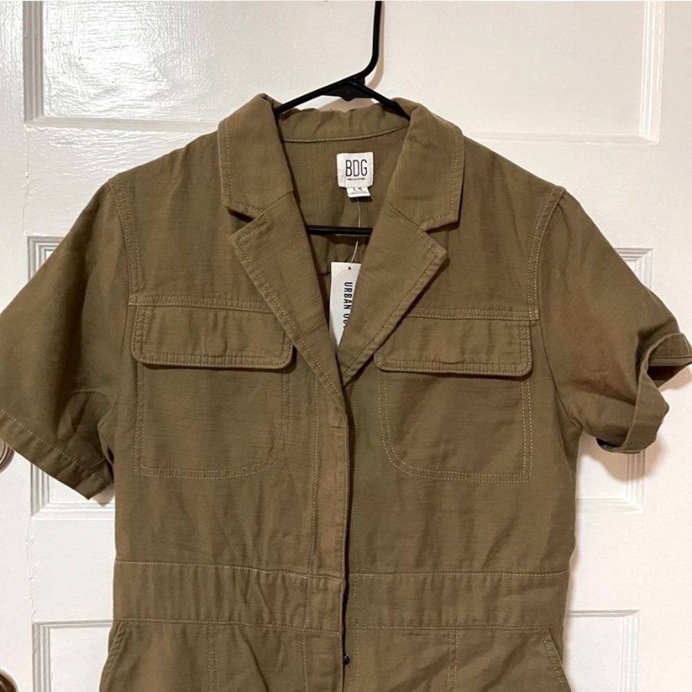 BDG Khaki Short Sleeve Jumpsuit
